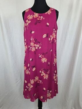 Maurices Pink Floral Sleeveless Dress Small Boho Summer